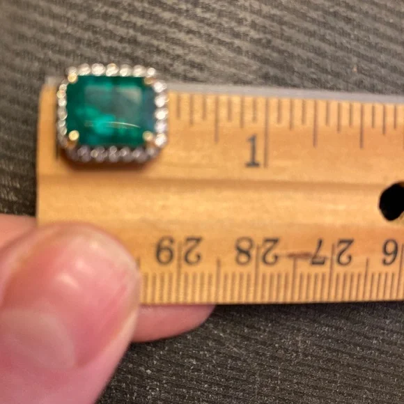 3.19 Carat Natural Emerald 14k diamond charm *CHARM ONLY* - Picture 7 of 16